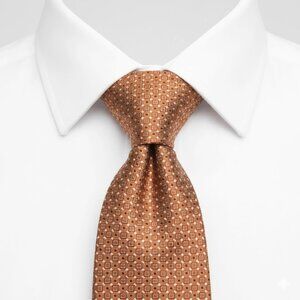 Jos. A. Bank Silk Tie Burnt Orange Geometric Textured